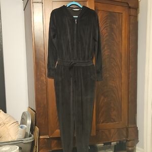 Black Hooded Jumpsuit - Size Medium